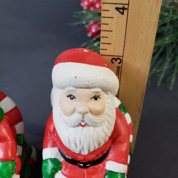 Ceramic Christmas Mr and Mrs Santa Claus Salt and Pepper Shakers Holiday S+P - Picture 4 of 5